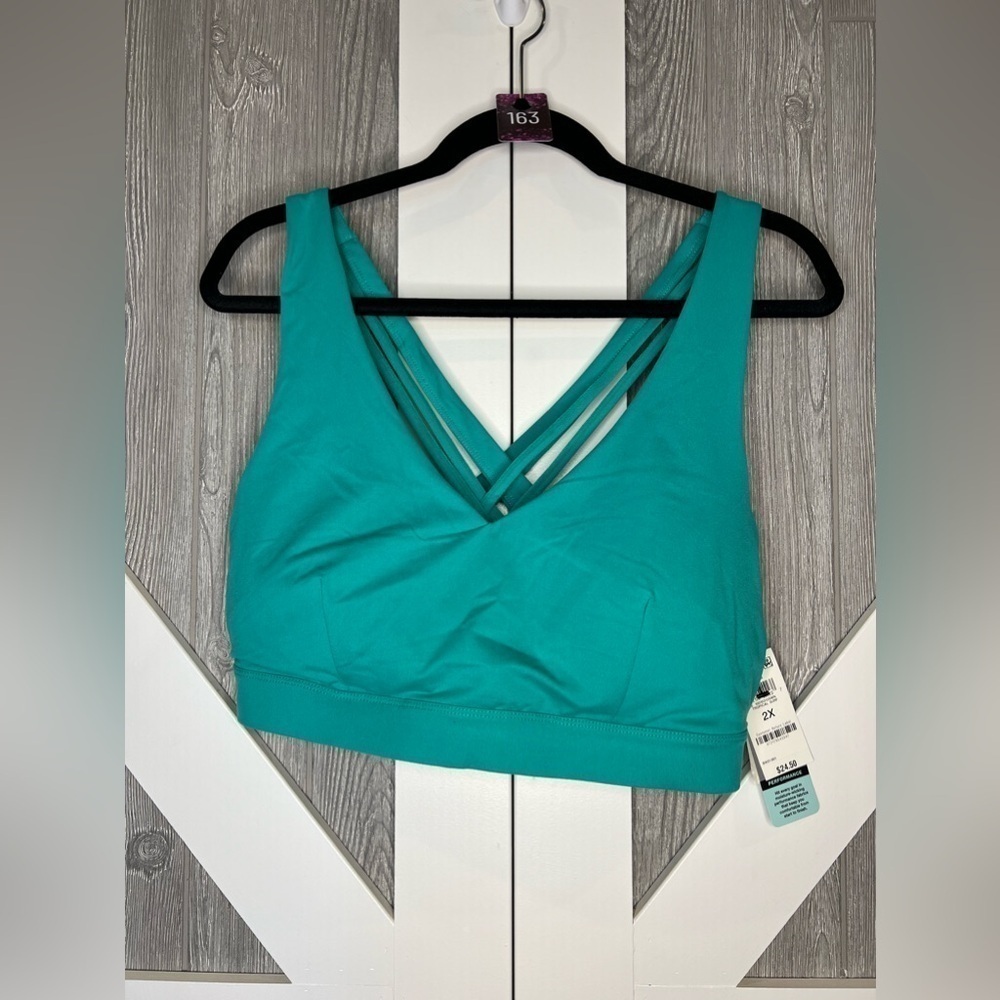 B5.24 NWT ID Ideology Women's Low Impact Sports Bra Green Size 2X